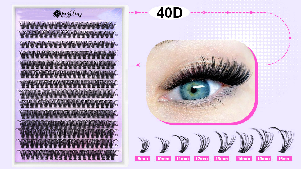 Fluffy 40D Lash Clusters کا استعمال کرتے ہوئے DIY Lash Extensions کے ساتھ گلیمرس لیشز حاصل کریں