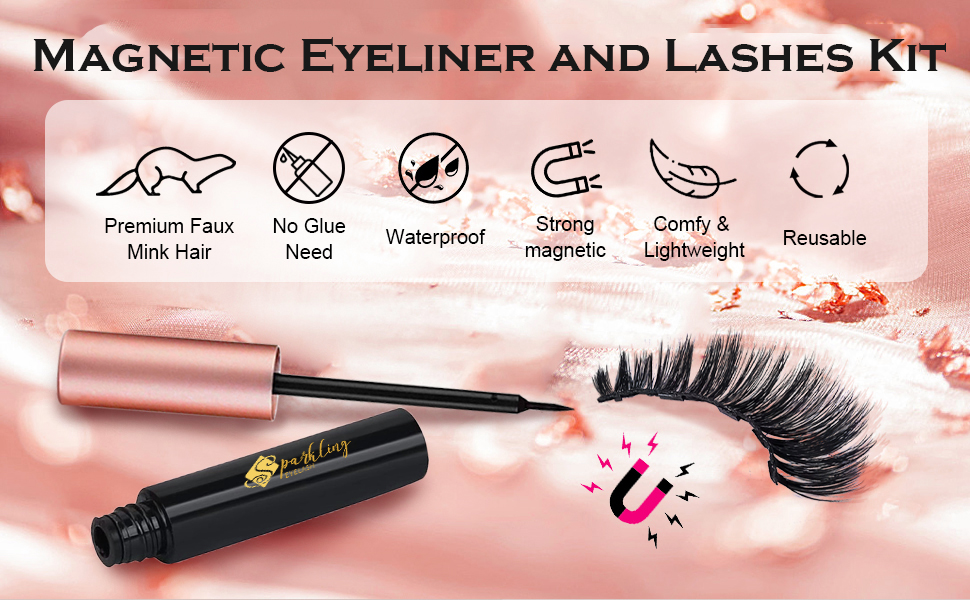 آئی لائنر کے ساتھ 5D Faux Mink Lashes اور Magnetic Eyelashes کے ساتھ اپنے خوبصورت نفس کو گلے لگائیں