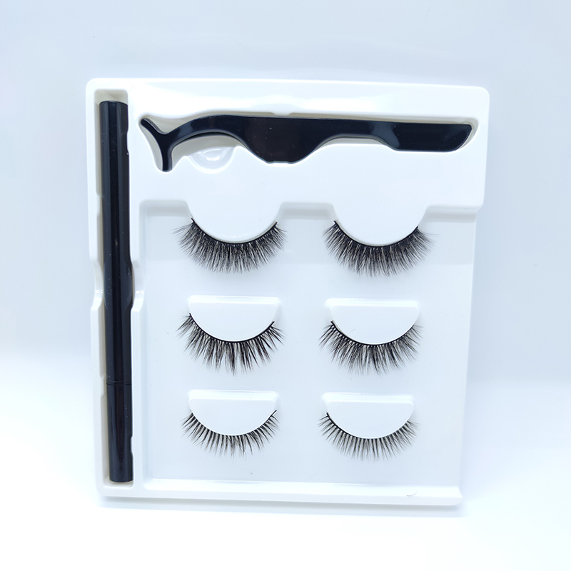 3D False Eyelash Kit اور Lash Glue Pens بغیر مقناطیسی کے