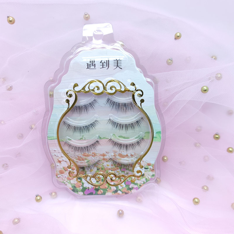 3D Faux Mink Lashes 4 پیئرز کلیئر بینڈ والیوم مصنوعی کوڑے