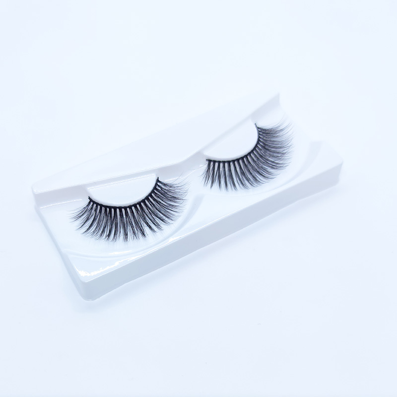 5D False Mink Lashes سلک پلکیں نرم ڈرامائی قدرتی شکل 1 جوڑا