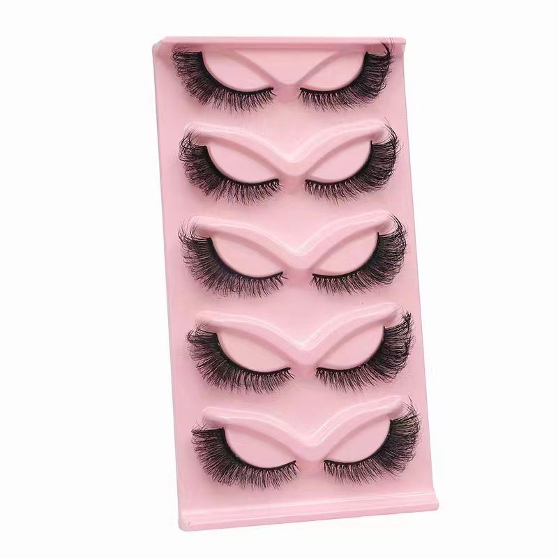 کیٹ آئی لیشز Wispy False Eyelashes قدرتی شکل